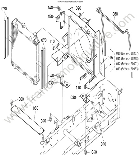 Supports radiateur KUBOTA F3680