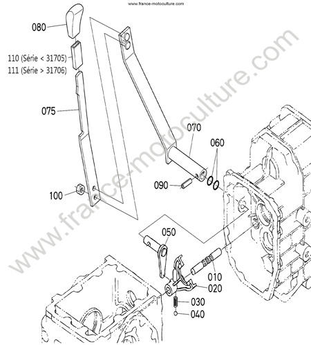 Levier changement gamme KUBOTA F3680