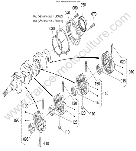 Palier vilebrequin KUBOTA F3680