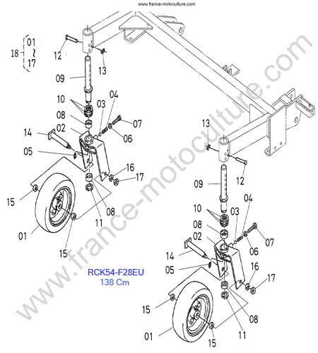 RCK54/Roues AV KUBOTA F3680