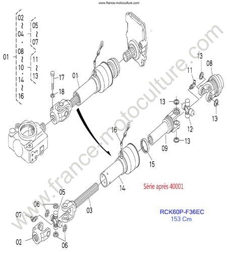 RCK60P/Cardan 2 KUBOTA F3680