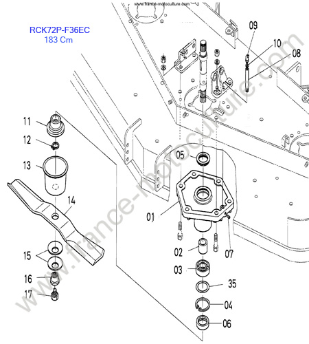 RCK72P/Lame centre KUBOTA F3890