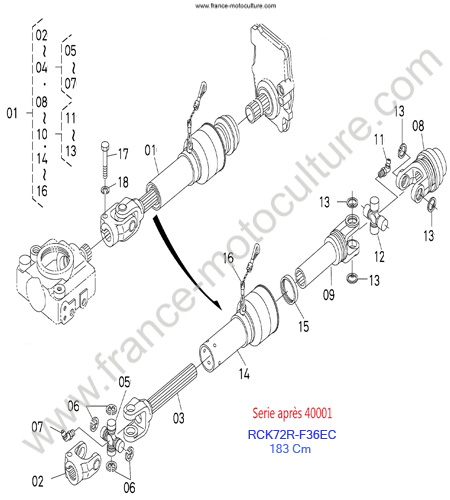 RCK72R/Cardan 2 KUBOTA F3890