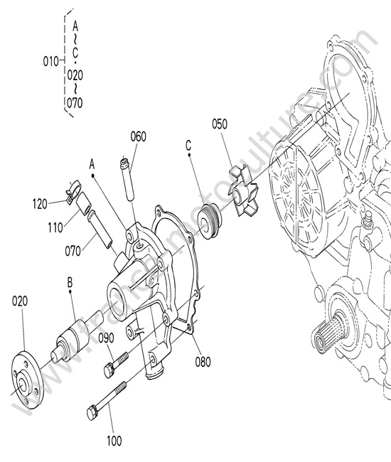 Pompe à eau KUBOTA F3890