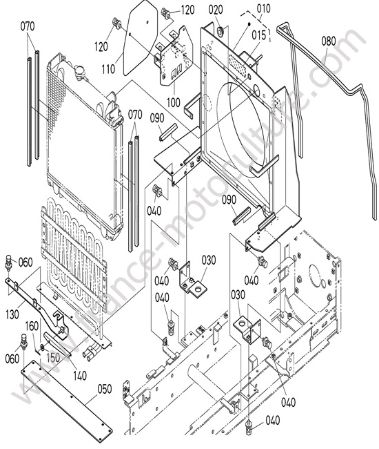 Supports radiateur KUBOTA F3890