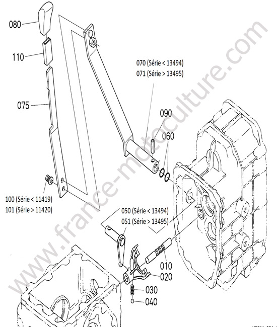 Levier changement gamme KUBOTA F3890