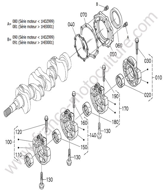 Paliers vilebrequin KUBOTA F3890