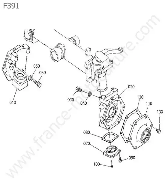 Carter reducteur arriere KUBOTA F391