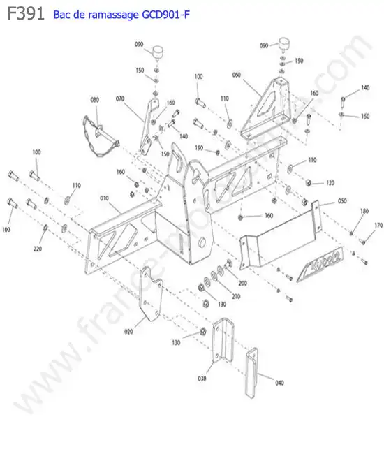 GCD901F / chassis gauche KUBOTA F391