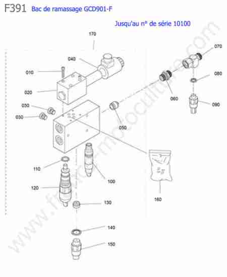 KUBOTA - F391 : GCD901F / bloc hydraulique <10100