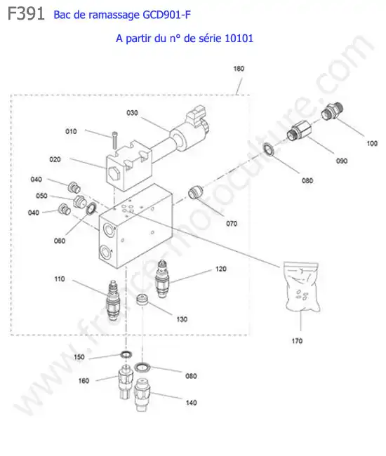 GCD901F / bloc hydraulique >10101 KUBOTA F391