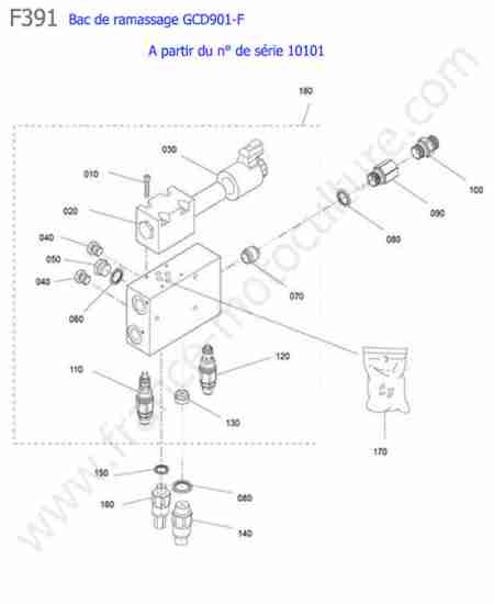 KUBOTA - F391 : GCD901F / bloc hydraulique >10101