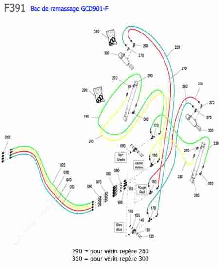 KUBOTA - F391 : GCD901F / circuit verins