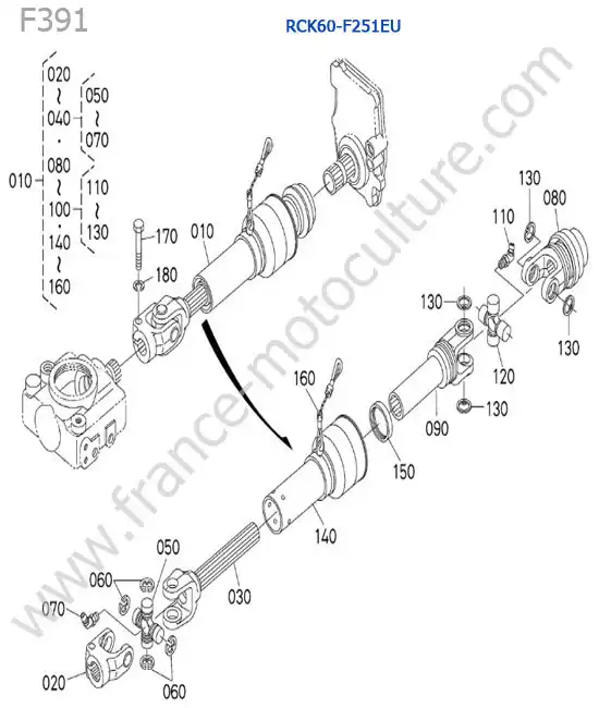 RCK60 / cardan KUBOTA F391