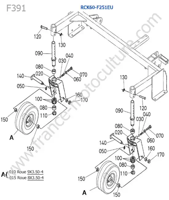 RCK60 / roues avant KUBOTA F391