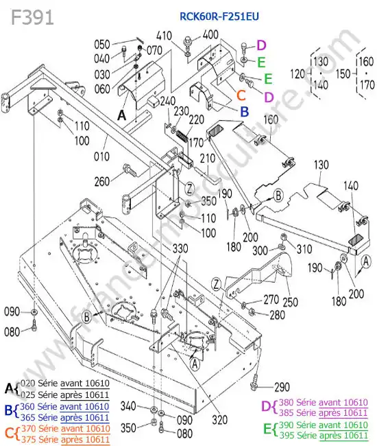 RCK60R / couvercle KUBOTA F391