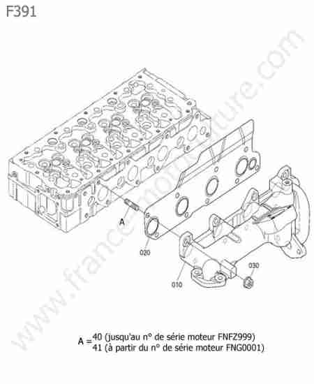 KUBOTA - F391 : Collecteur echappement