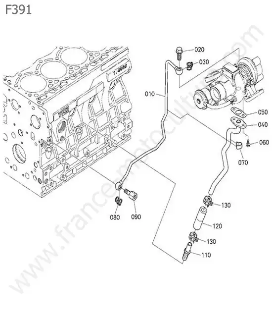 Tuyau huile (turbo) KUBOTA F391