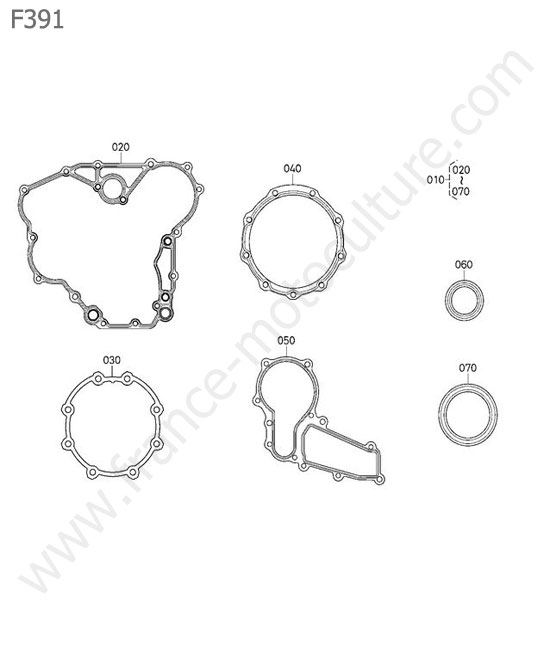 Pochette joints inferieurs KUBOTA F391