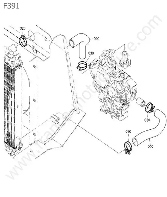 Durites radiateur KUBOTA F391
