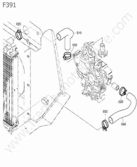 KUBOTA - F391 : Durites radiateur