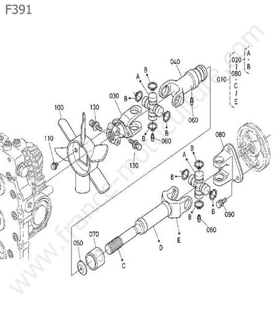 Cardan transmission KUBOTA F391