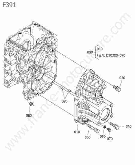 KUBOTA - F391 : Carter reducteur avant gauche