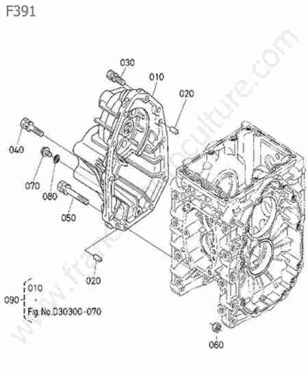 KUBOTA - F391 : Carter reducteur avant droit