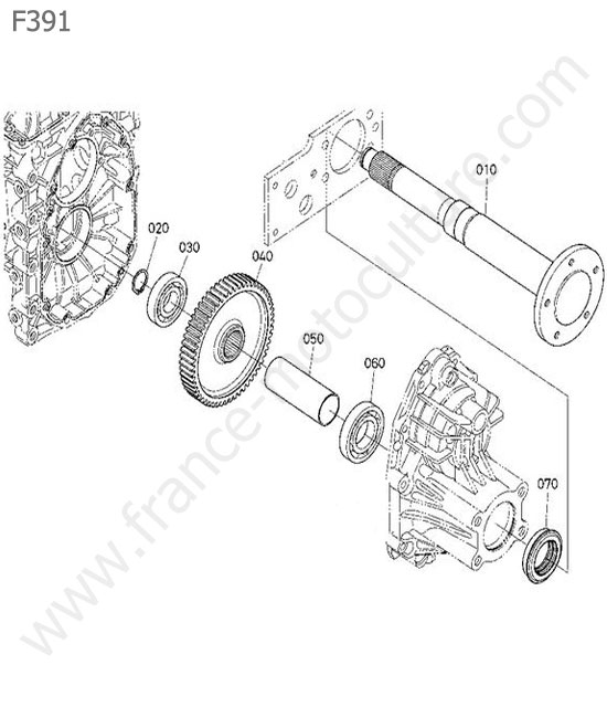 Reducteur avant gauche KUBOTA F391