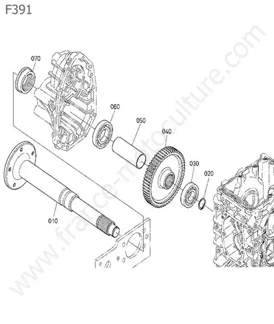 Reducteur avant droit KUBOTA F391