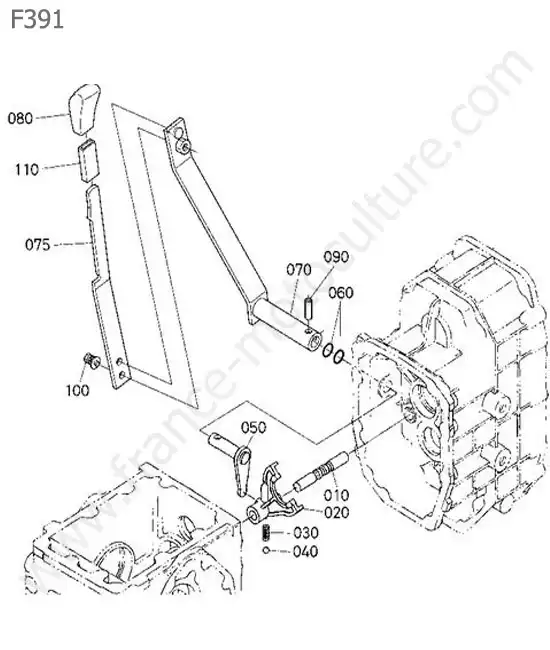 Levier changement gamme KUBOTA F391