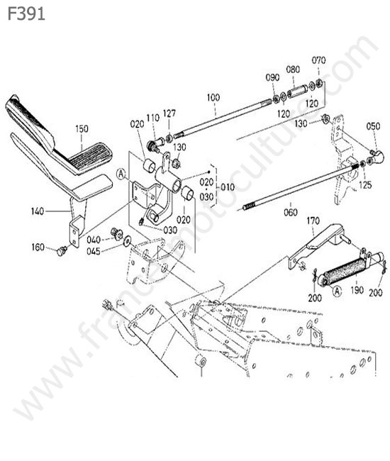 Pedale avancement KUBOTA F391