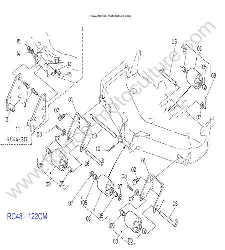 Roues AV RC48 KUBOTA G1700