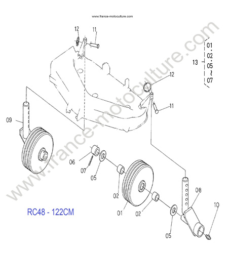 Roues AR RC48 KUBOTA G1700