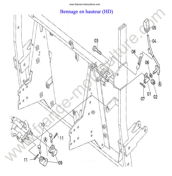 Vue éclatée (Levier distributeur) pour KUBOTA - G18 Levier distributeur KUBOTA G18