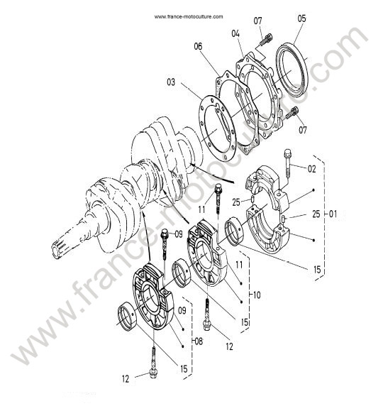Palier vilebrequin KUBOTA G18