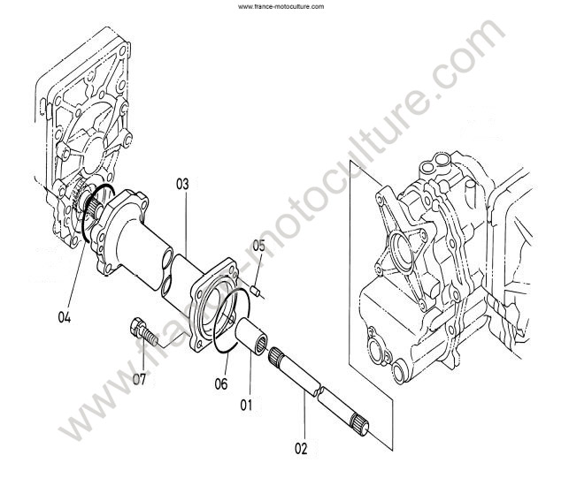 Pont AR - Arbre differentiel KUBOTA G18