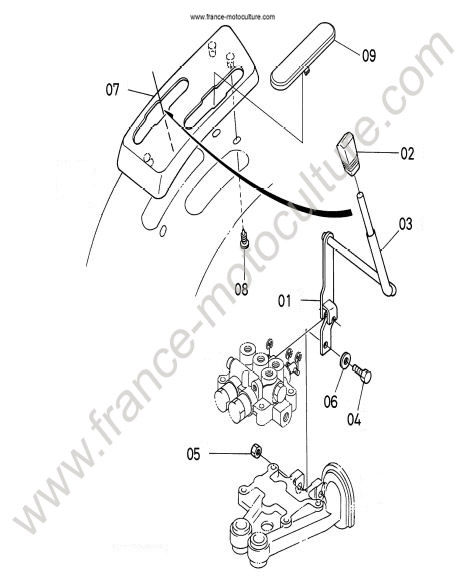 Vue éclatée (Levier commande hydraulique) pour KUBOTA - G18 Levier commande hydraulique KUBOTA G18