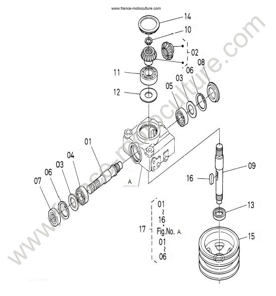 Arbre entree poulie KUBOTA G18