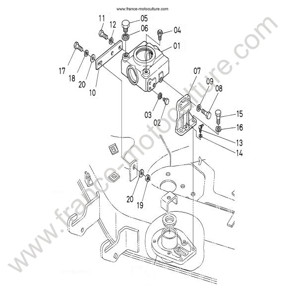 Boitier renvoi angle KUBOTA G18
