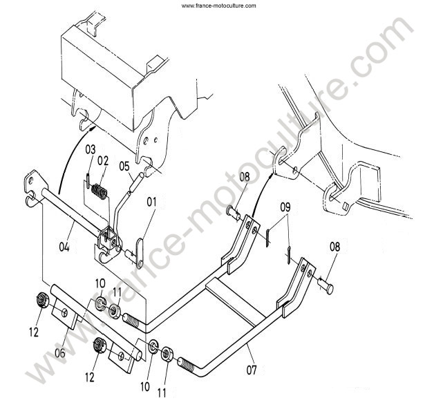 Vue éclatée (Levier maillon) pour KUBOTA - G18 Levier maillon KUBOTA G18
