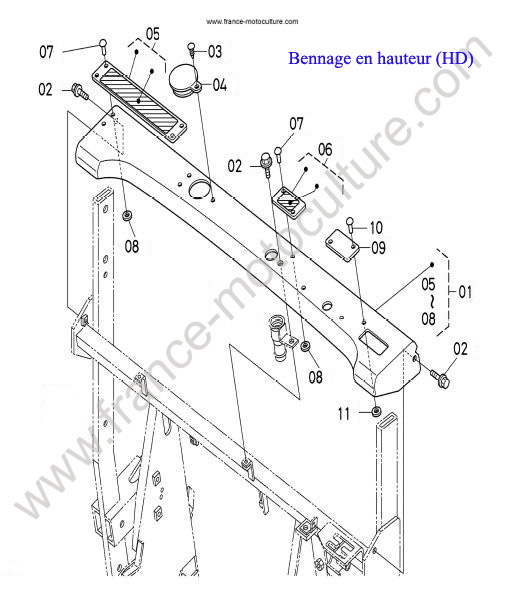 Vue éclatée (Couvercle) pour KUBOTA - G18 Couvercle KUBOTA G18