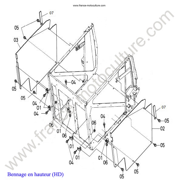 Vue éclatée (Couvercle lateral) pour KUBOTA - G18 Couvercle lateral KUBOTA G18
