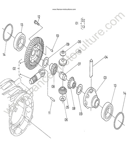 Differentiel AR KUBOTA G1900