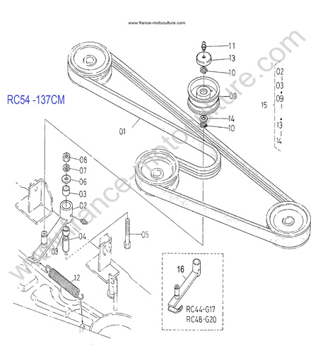 Courroie RC54 KUBOTA G1900