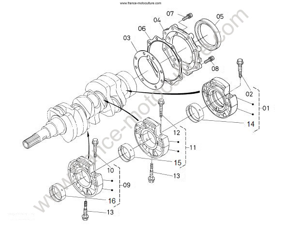 Palier vilebrequin KUBOTA G21