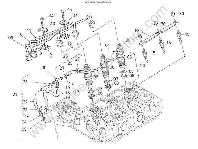 Porte injecteurs - bougies KUBOTA G21