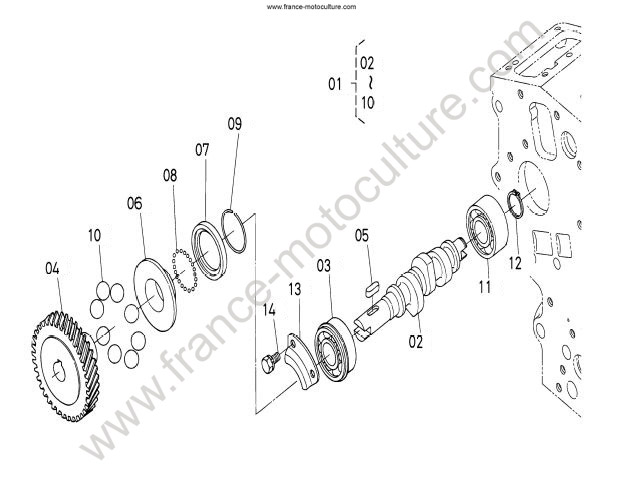 Regulateur arbre a cames KUBOTA G21