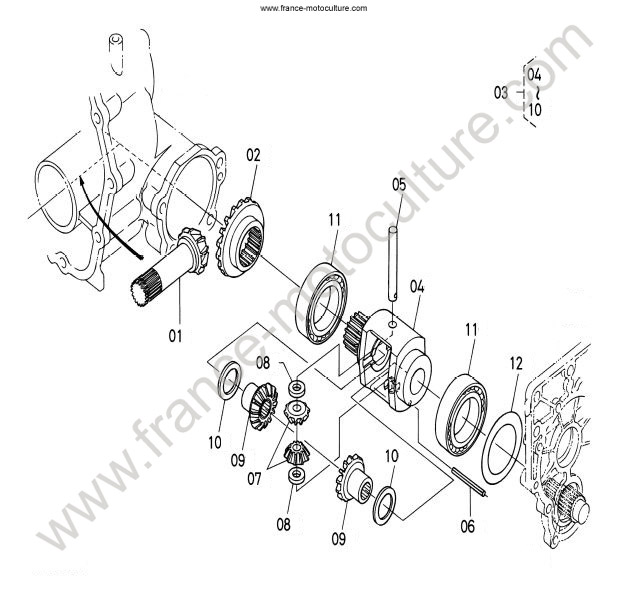Pont AR - Differentiel KUBOTA G21