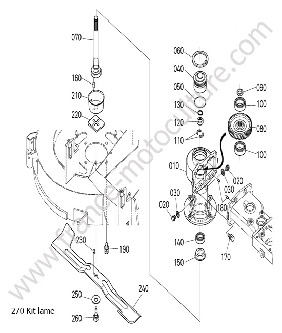 Engrenage lame droite KUBOTA G23-II